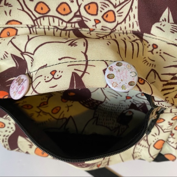 Cat pattern School College Kitty Backpack - O/S - Picture 12 of 16